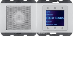 Radio Touch met luidspreker DAB+, berker K.5 aluminium gelakt